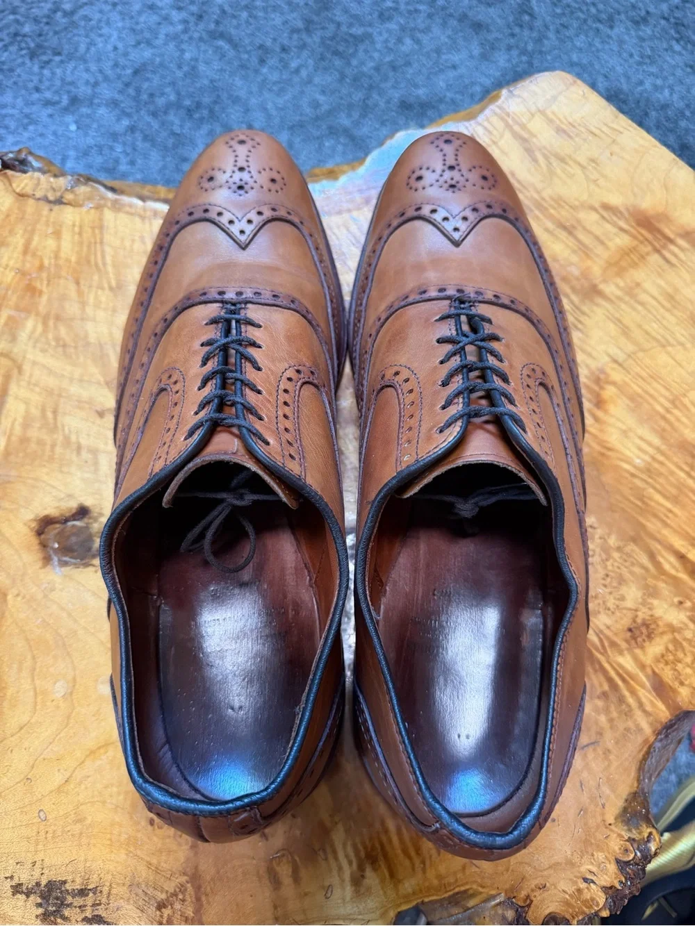 Allen Edmonds McClain Men's Wingtip Oxford Shoes Walnut Brown Leather Size 11.5D